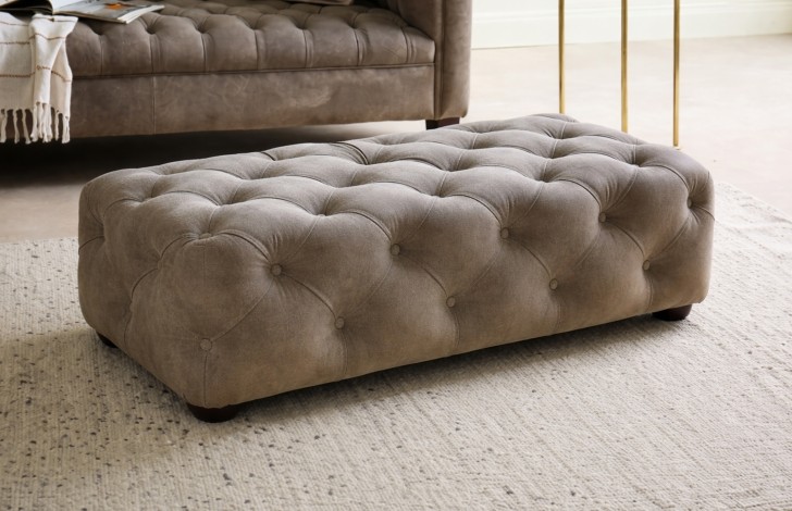 Lyme Deep Buttoned Footstool