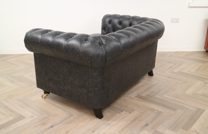 Burwood Leather Sofa - 2 Seater - Dune Charcoal