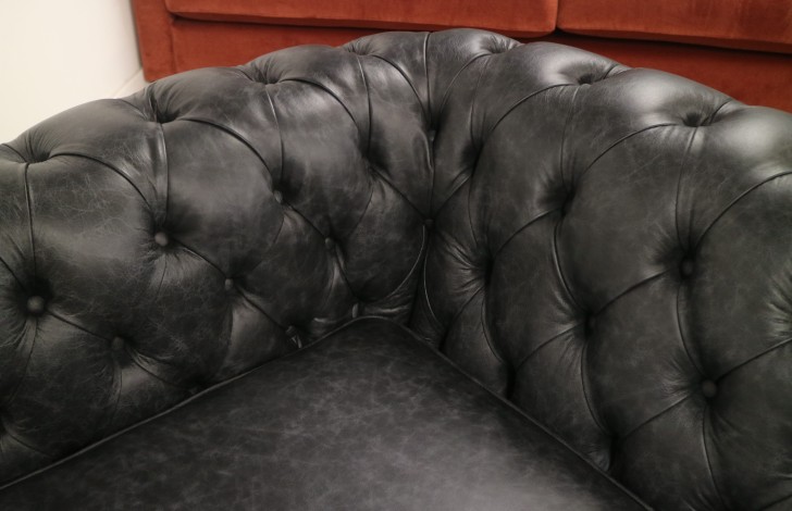 Burwood Leather Sofa - 2 Seater - Dune Charcoal