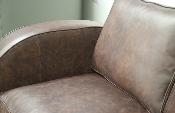 Astoria Art Deco Leather Sofa Bed - 2.5 Seater SB - Dune Coffee