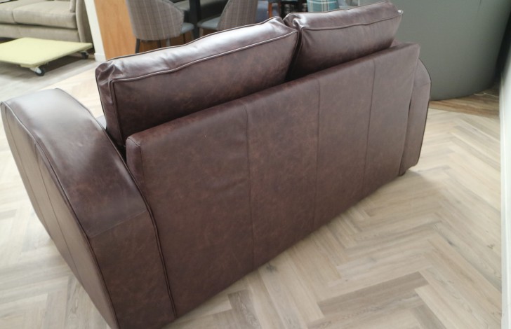 Astoria Art Deco Leather Sofa Bed - 2.5 Seater SB - Dune Coffee