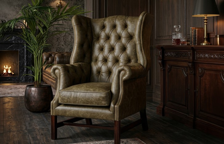 Manchester Vintage Leather Fireside Armchair