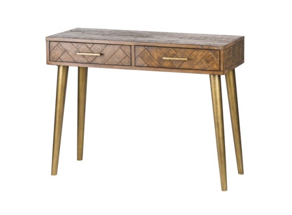 Deco Gold 2 Drawer Console Table