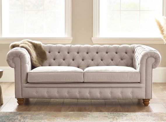 Grey Leather Chesterfield Sofas