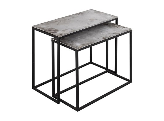 Farrah Silver Set Of Two Side Tables