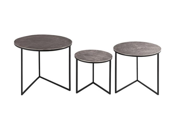 Farrah Silver Set Of Three Large Display Tables