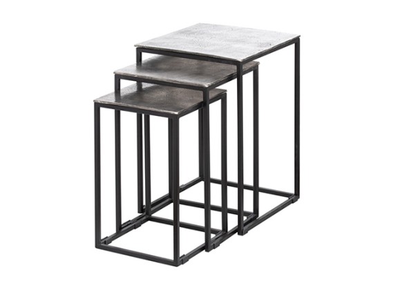 Linear Silver Nest Of Three Tables