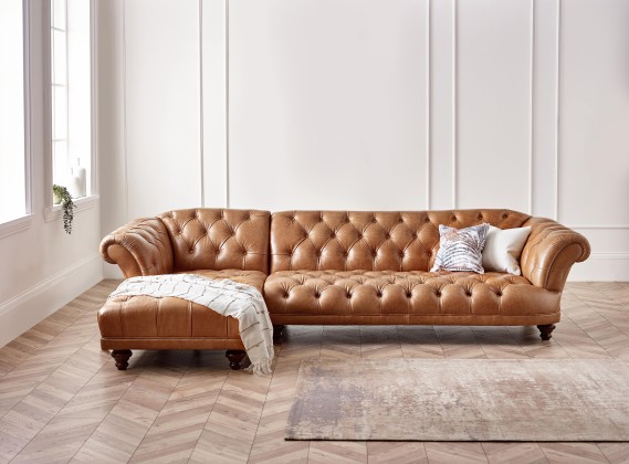 Lyme Chesterfield Chaise Sofa Left Hand Facing