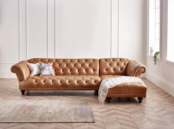 Lyme Chesterfield Chaise Sofa Right Hand Facing