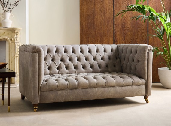 Billingham Grey Chesterfield Sofa