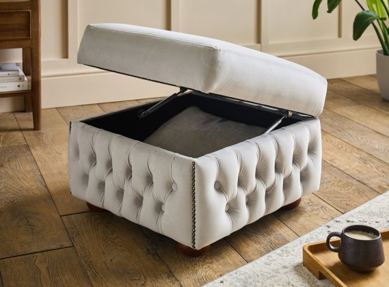 Claridge Fabric Chesterfield Footstool