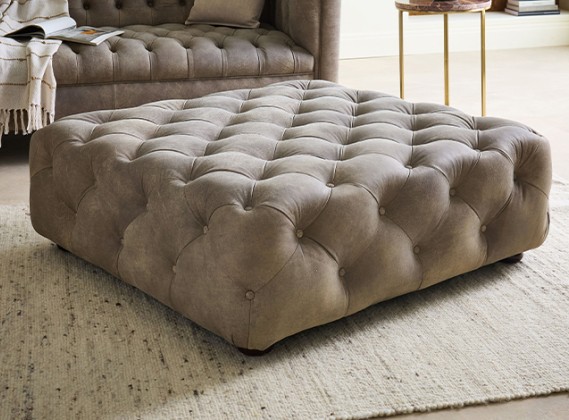 Lyme Deep Buttoned Footstool