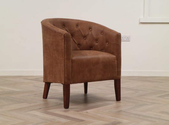 Padstow Leather Buttoned Chair