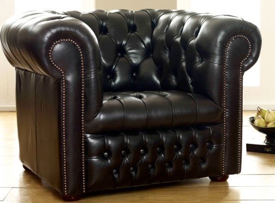 Ludlow Black Chesterfield Armchair