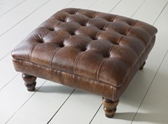 Balston Leather Chesterfield Footstool