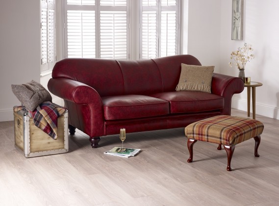 St David Curved Back Leather Sofa