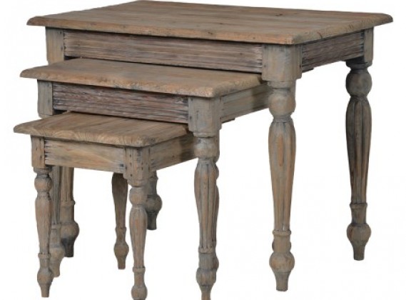 Colonial Reclaimed Pine Nest Of 3 Tables