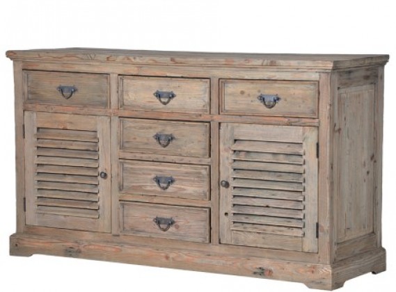 Colonial Reclaimed Pine Louvred Sideboard