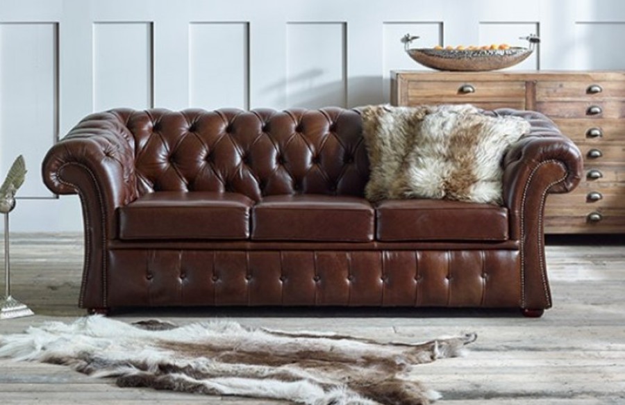 Gladbury Traditional Sofa - 3 Seater - Old English Black