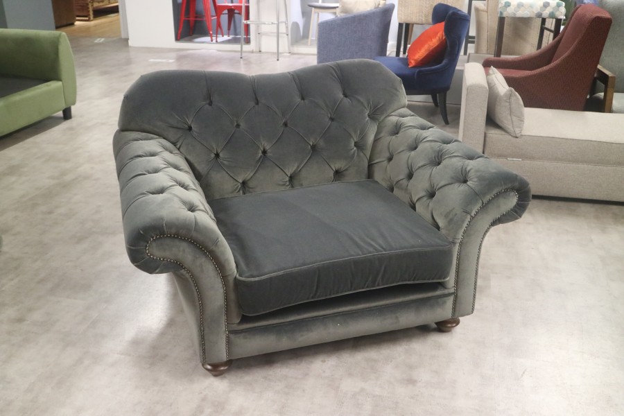 Arundel Vintage Fabric Sofa - 4 Seater + 1.5 Seater - Tango Granite Velvet