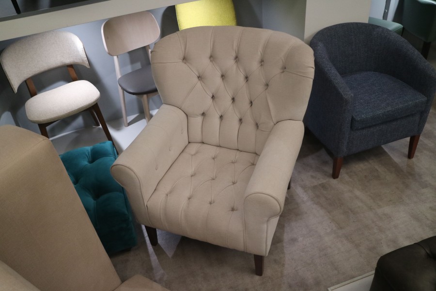 Oliver Spoon Back Chair Fabric - Cantare Ivory (Chenille Weave)