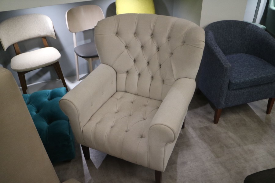 Oliver Spoon Back Chair Fabric - Cantare Ivory (Chenille Weave)
