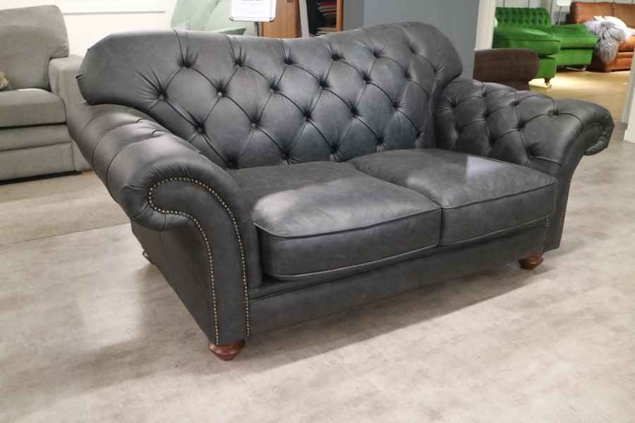 Drummond Vintage Leather Sofa - 2 Seater - Apache Night Blue
