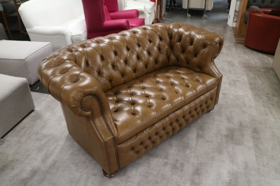 Richmount Deep Buttoned Sofa - 2 Seater - Dune Fudge