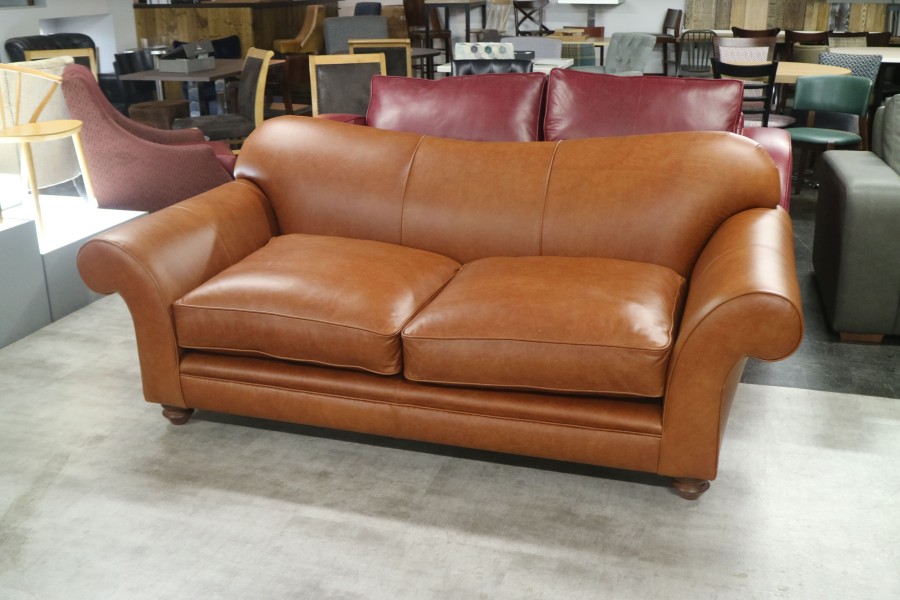 St Charles Leather Sofa - 3 Seater - Bruciato