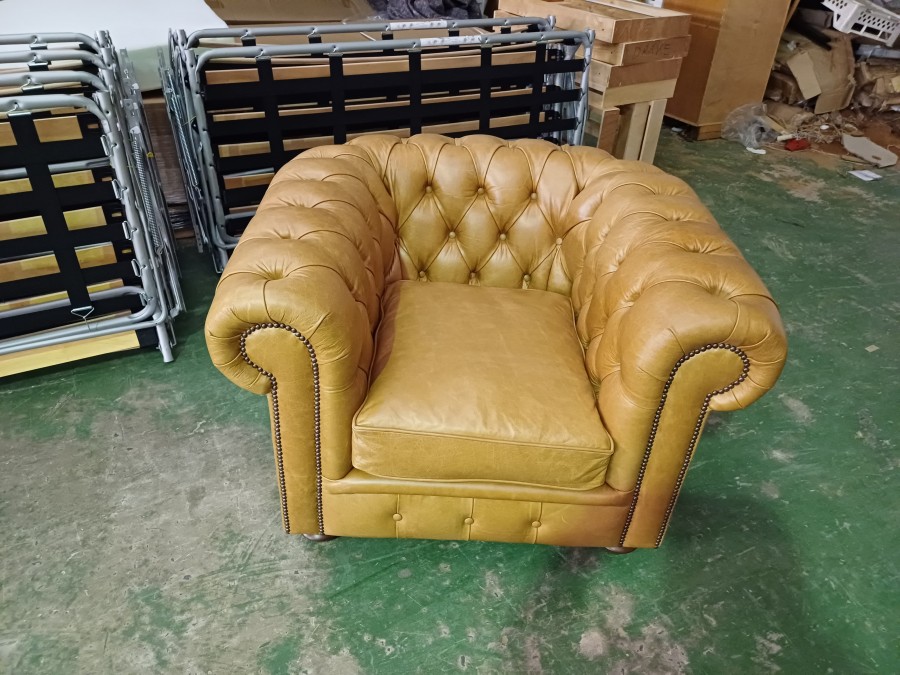Burwood Leather Sofa - Chair - Old English Tan