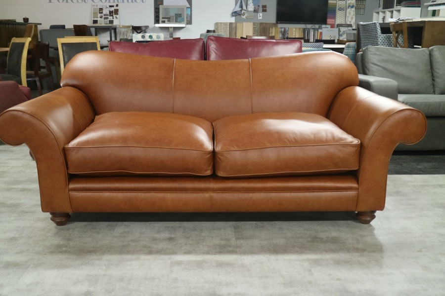 St Charles Leather Sofa - 3 Seater - Bruciato