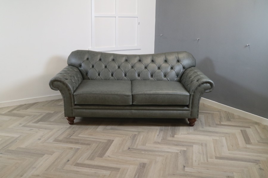 Arundel Vintage Leather Sofa - 3 Seater - Dune Grey