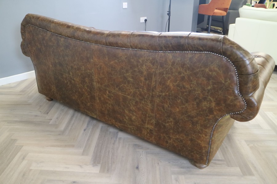 Drummond Vintage Brown Leather Sofa - 3 Seater - Vintage Cognac