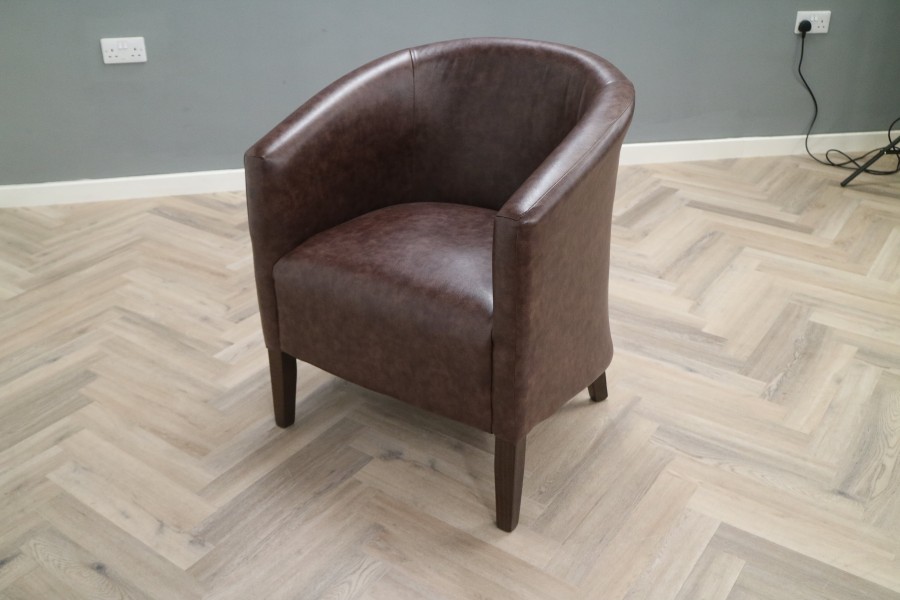 EST Fabric Tub Chair - EST 1str Tub Chair - Manhattan Brown & Moon Massif