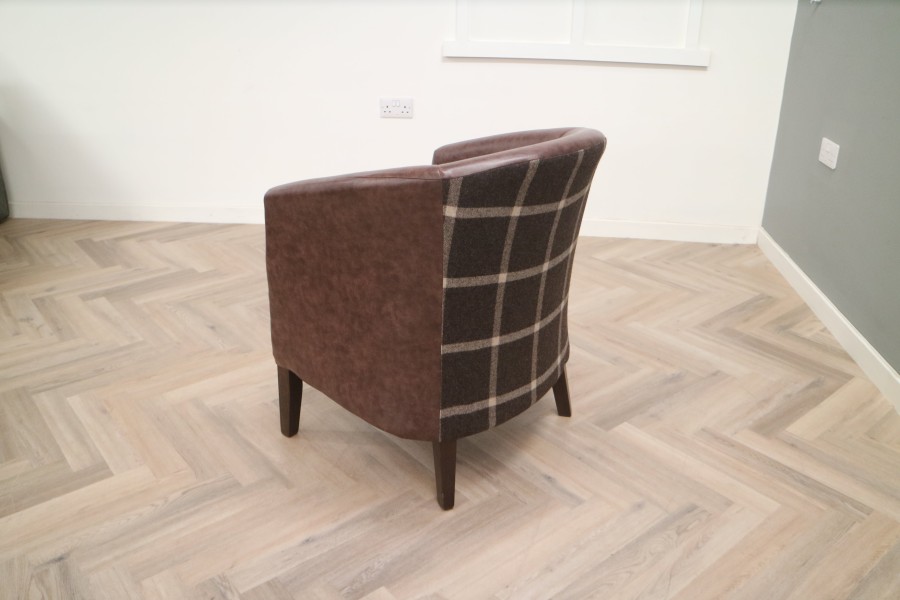 EST Fabric Tub Chair - EST 1str Tub Chair - Manhattan Brown & Moon Massif