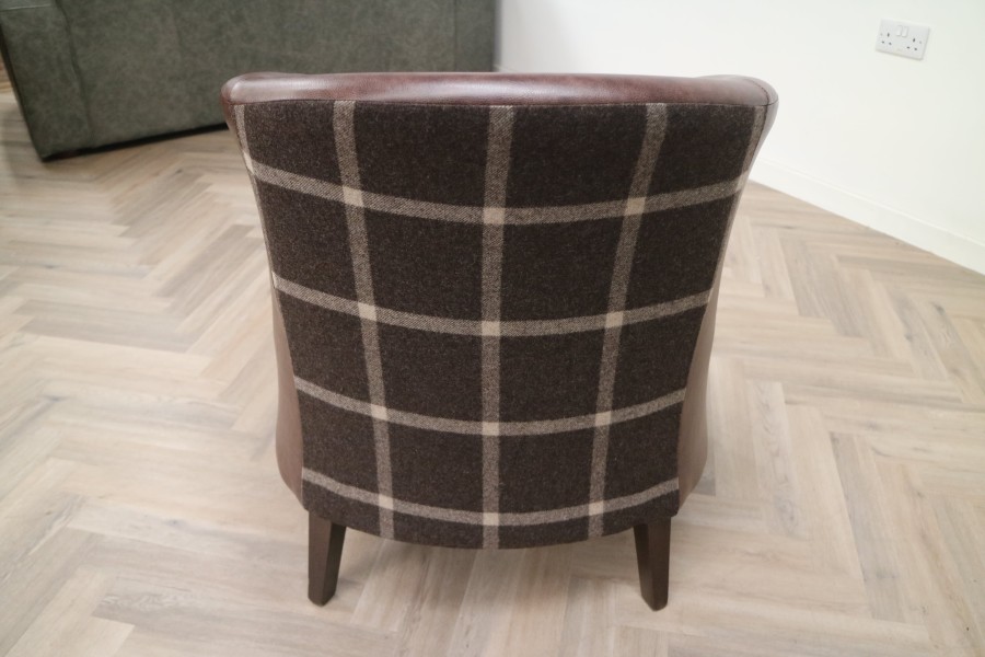 EST Fabric Tub Chair - EST 1str Tub Chair - Manhattan Brown & Moon Massif