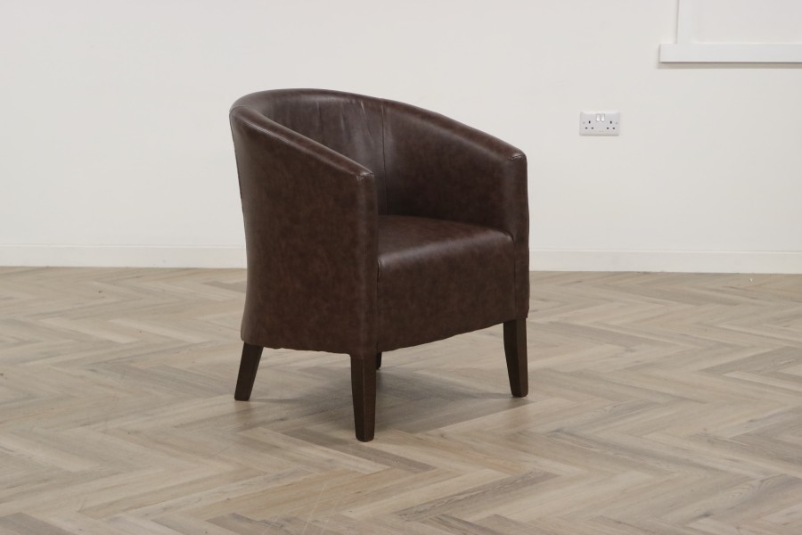 EST Fabric Tub Chair - EST 1str Tub Chair - Manhattan Brown & Moon Massif