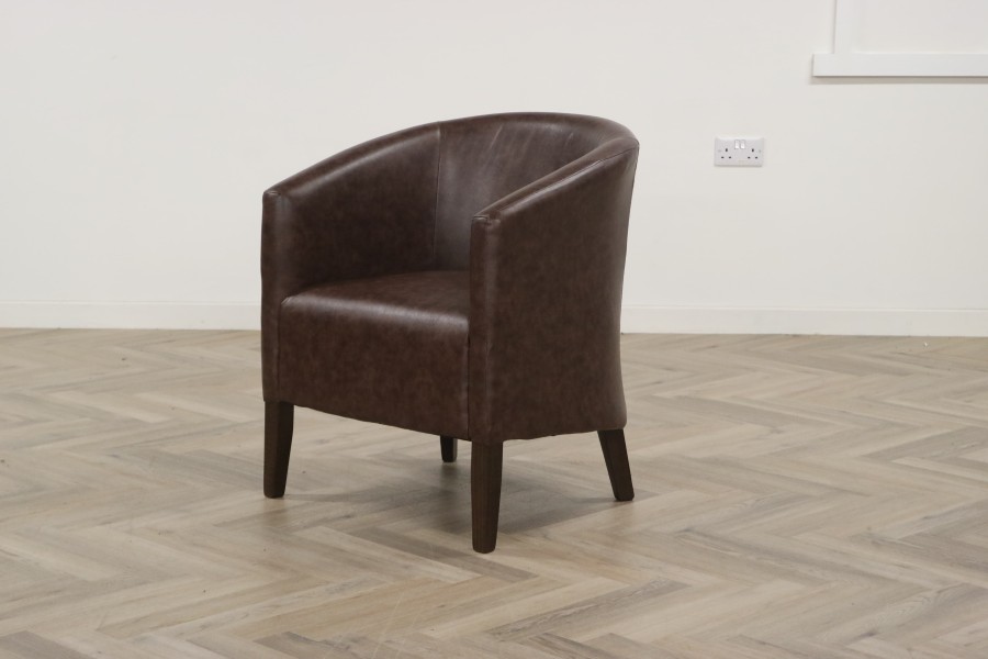 EST Fabric Tub Chair - EST 1str Tub Chair - Manhattan Brown & Moon Massif