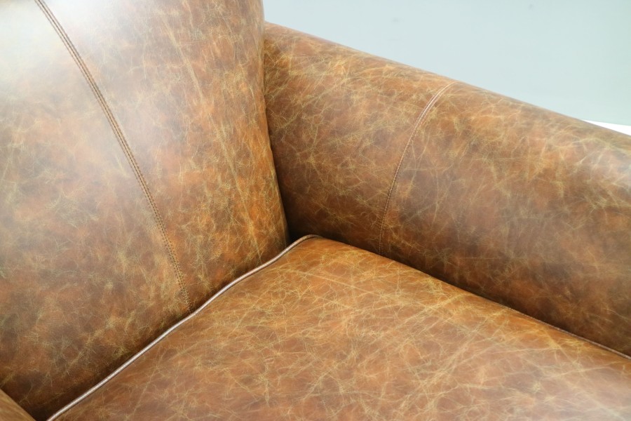 Henley Distinctive Leather Sofa - Chair - Vintage Cognac