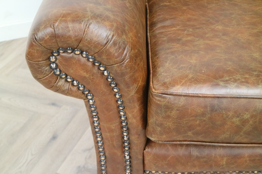 Henley Distinctive Leather Sofa - Chair - Vintage Cognac