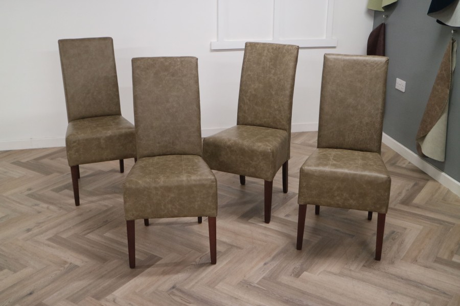 Idaho Leather Dining Chairs - Dune Stone - Quantity 4