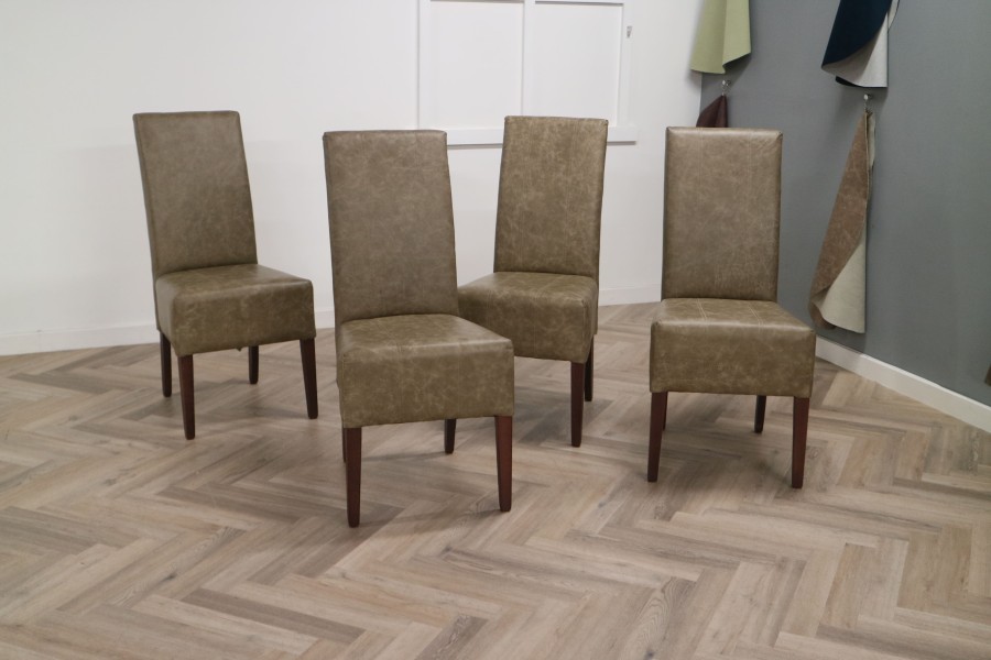 Idaho Leather Dining Chairs - Dune Stone - Quantity 4