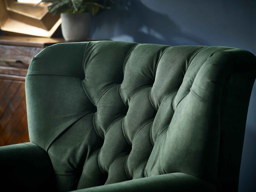 Oliver Fabric Spoon Back Chair - Plush Hunter