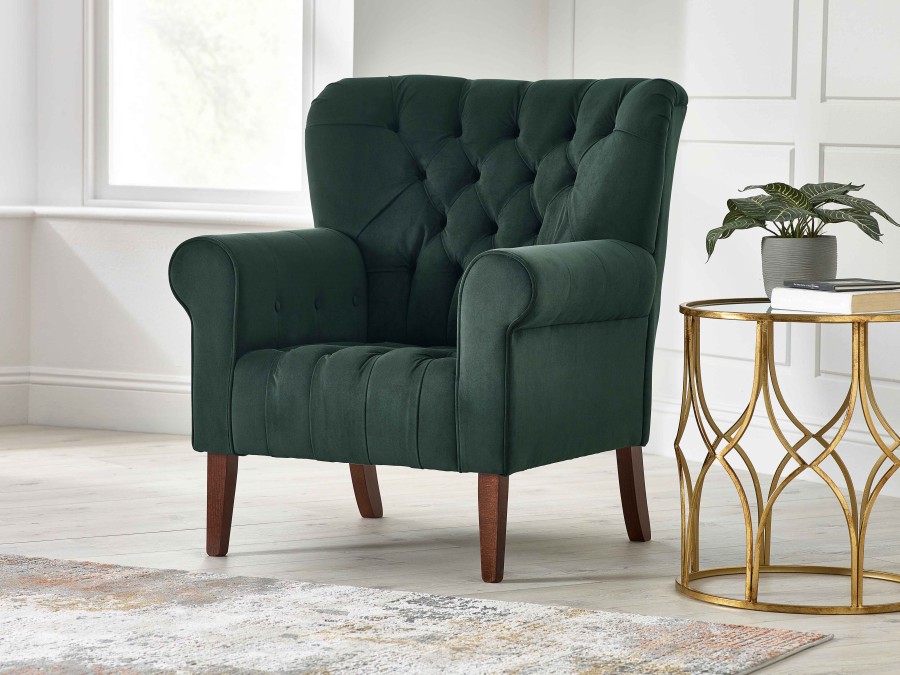 Oliver Fabric Spoon Back Chair - Plush Hunter