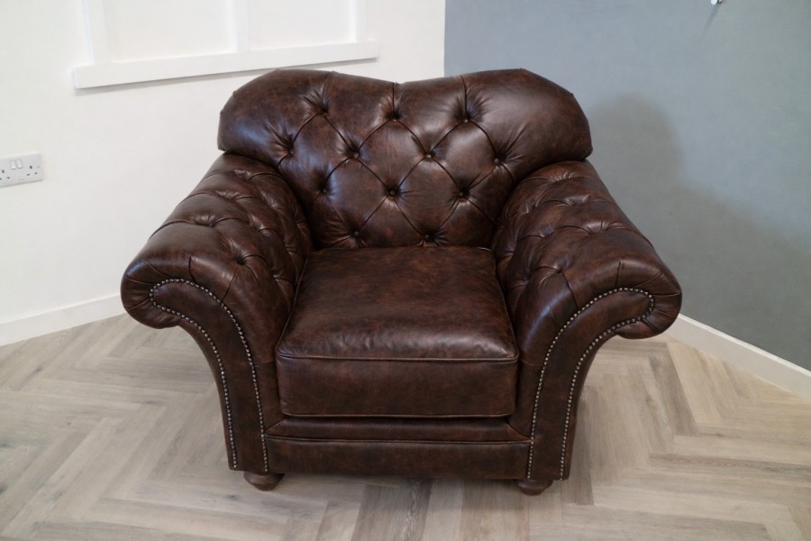 Drummond Leather Sofa - Chair - Apache Roast