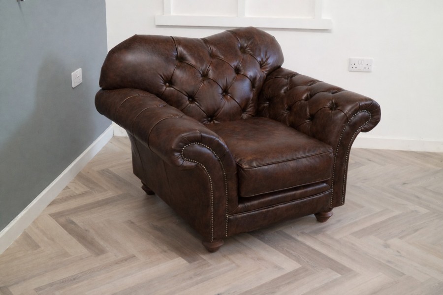 Drummond Leather Sofa - Chair - Apache Roast