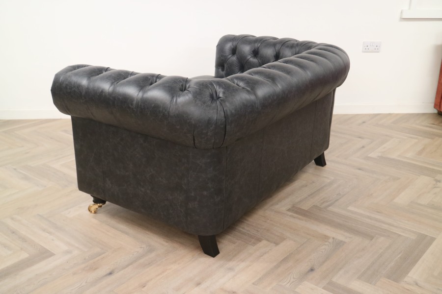 Burwood Leather Sofa - 2 Seater - Dune Charcoal