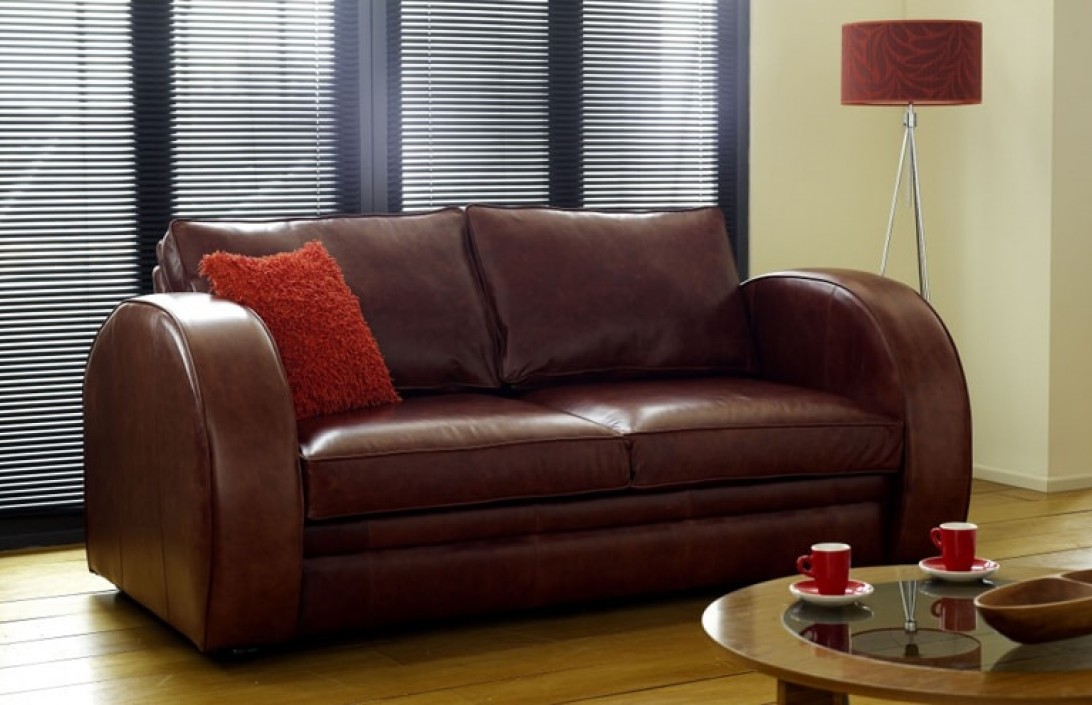 deco style leather sofa