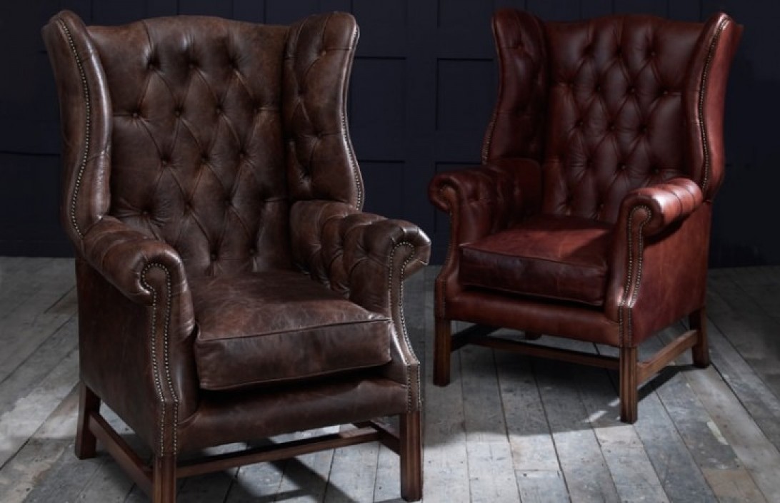The Chesterfield Company, Antique Leather Wingback Chair