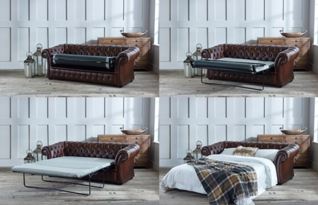 The Chesterfield Company Oxley Classic Leather Chesterfield Sofa Bed